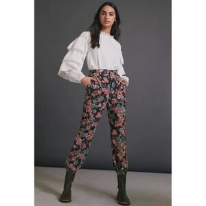 Anthropologie Anisa Floral Corduroy Joggers Size S